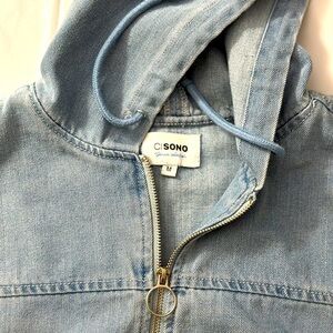 Ci Sono Blue Jr Light Blue Denim Hooded Jacket Size M